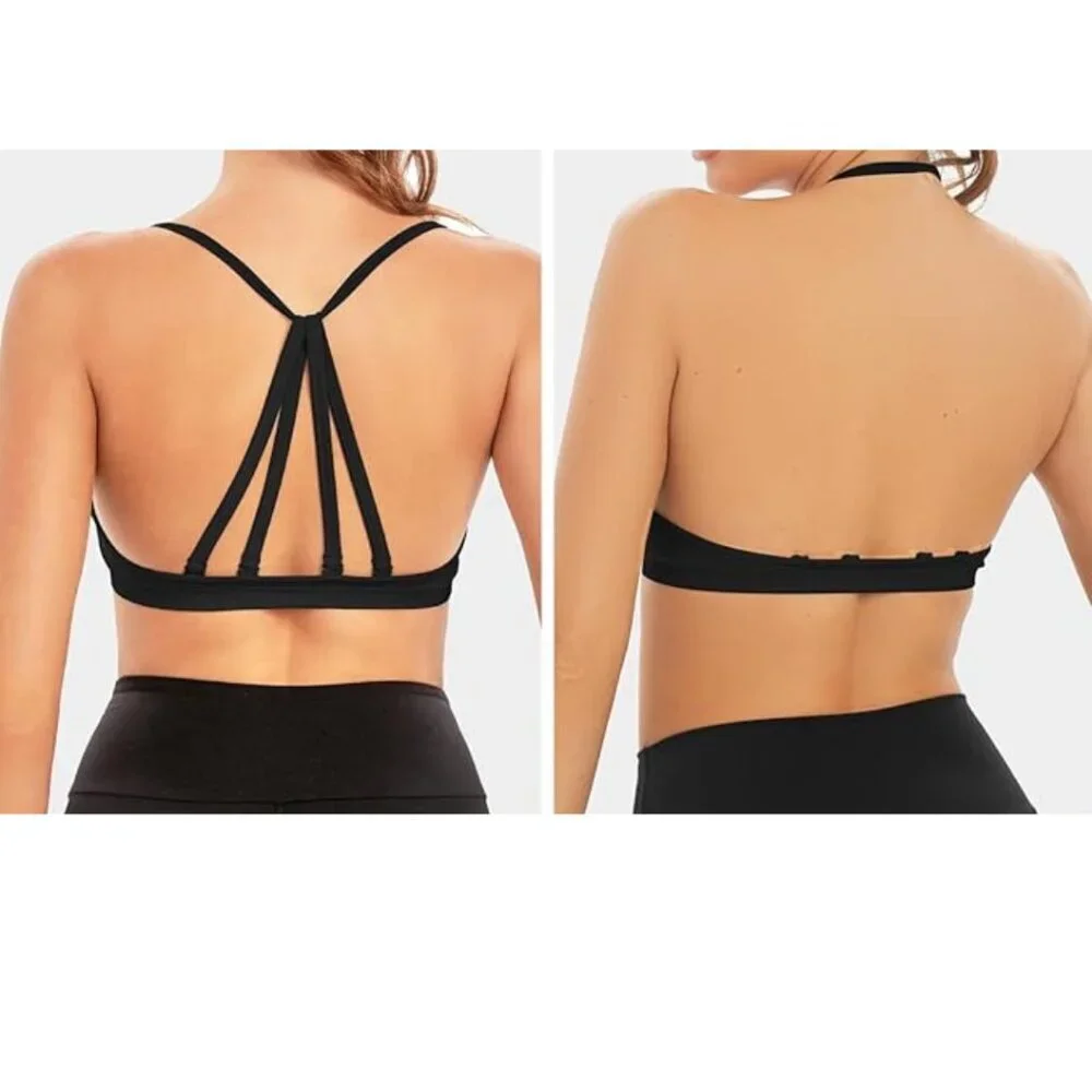 Women’s Sports Bras – Set of 3 (White, Beige, Black) – Size S & L – NWOT